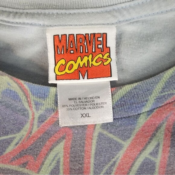 Vintage Spider Man Marvel Shirt AOP All Over Print Comics 2XL RARE 2009 - Picture 3 of 11
